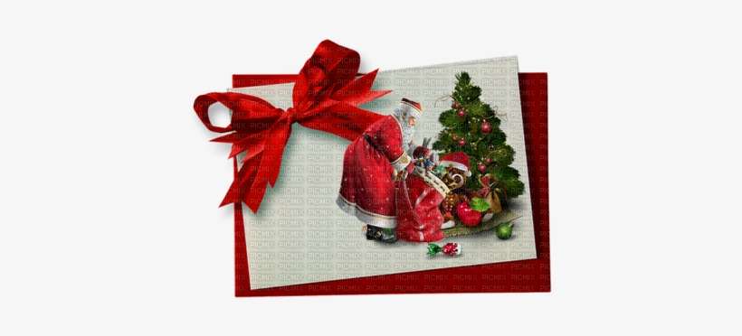 Minou Christmas Background Julkort Red White Deco - Sankt-teddybär- U. Baum Weihnachtskarte Karte, transparent png download