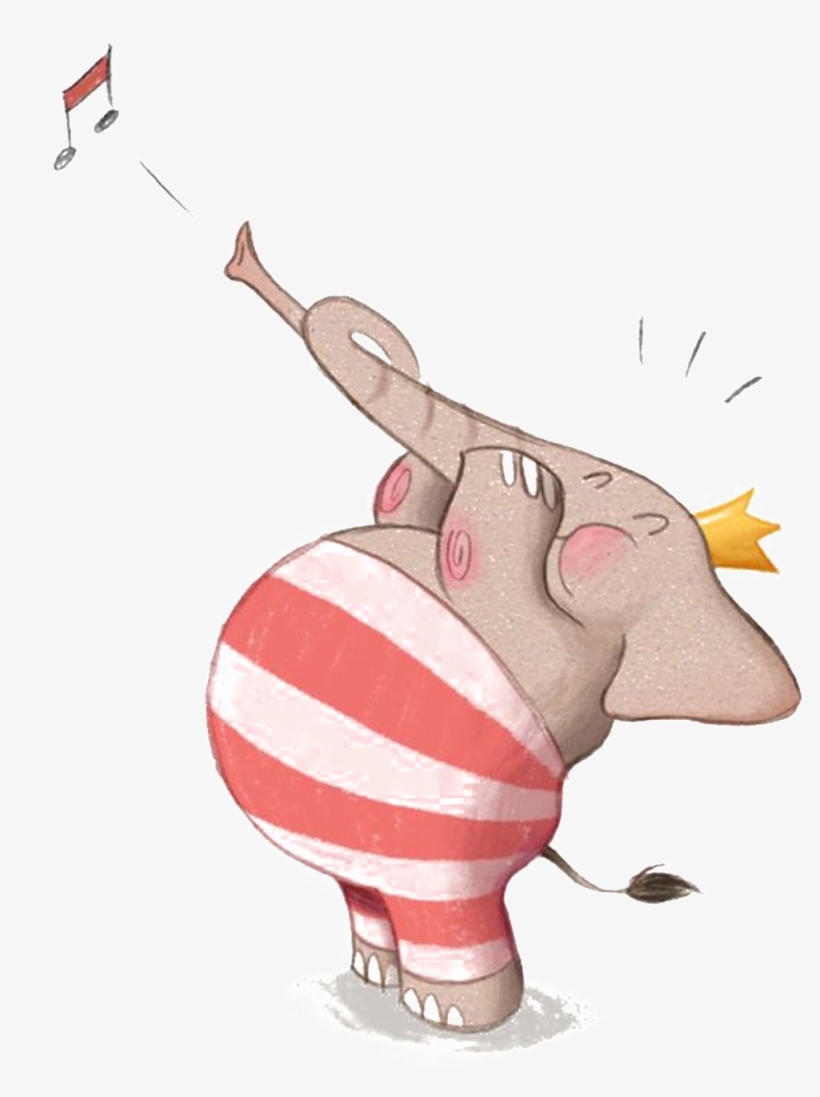 Painted Fairytale Elephant Pattern Elements - Elefante Ilustración, transparent png download