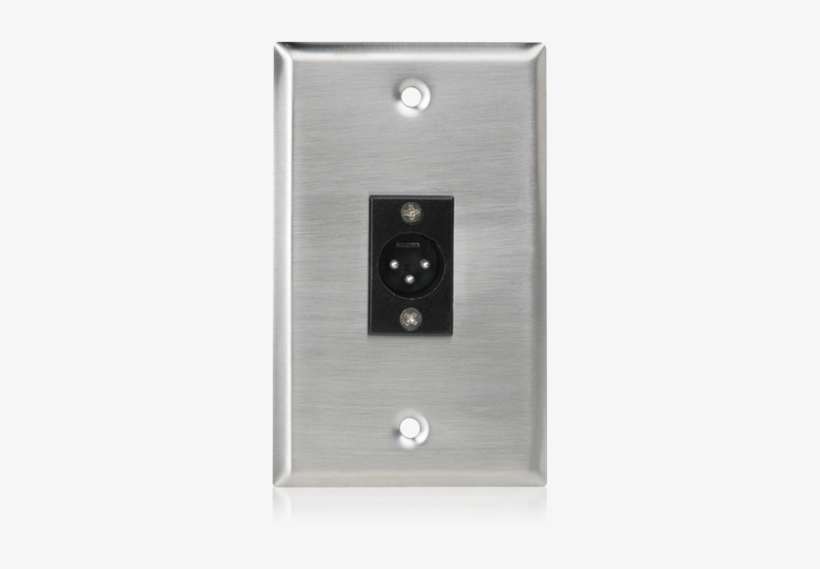 Single Gang Stainless Steel Plate With Male 3 Pin Xlr - West Penn Wire Cn-pl-103m - Xlr- Male Wall Plate Stainless, transparent png download