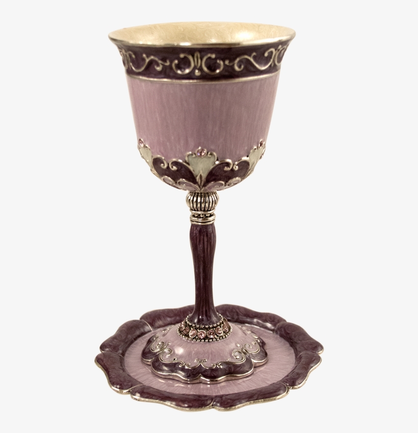 Purple Havdalah Cup & Tray - Pewter Kiddush Cup And Dish With Purple Enamel Finish, transparent png download