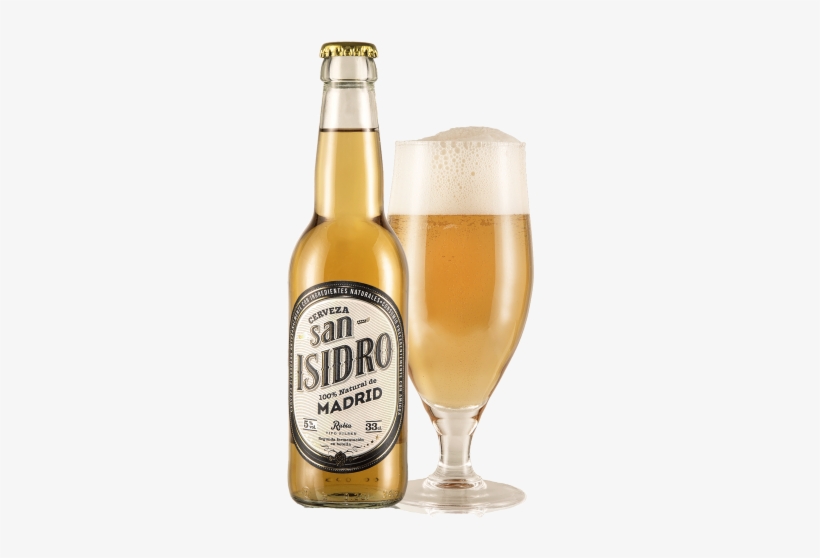 Botellin Y Copa Llena - Cerveza San Isidro, transparent png download