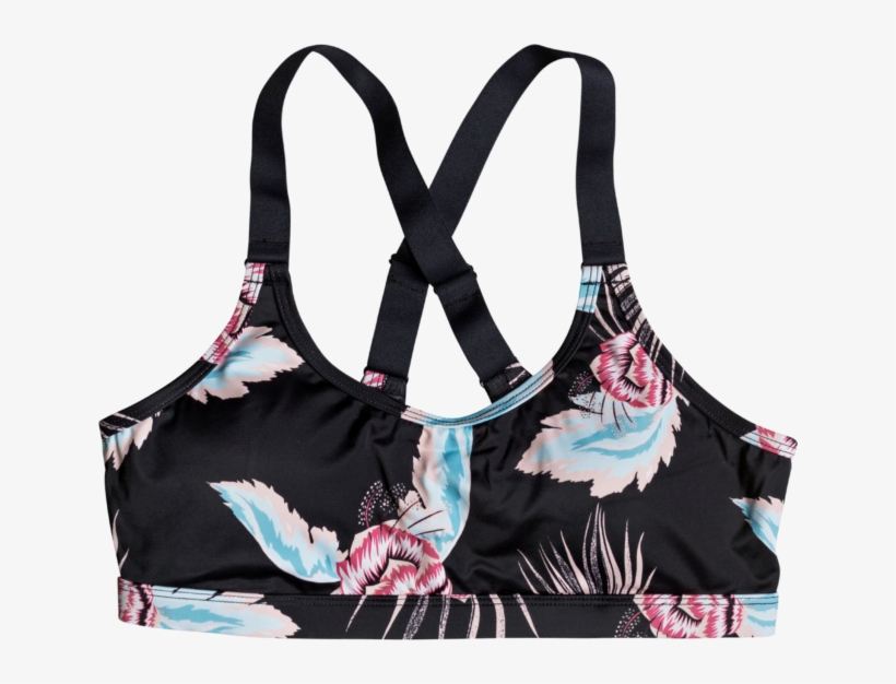 Top Deportivo Con Estampado Floral En Tonos Azules - Swimsuit, transparent png download