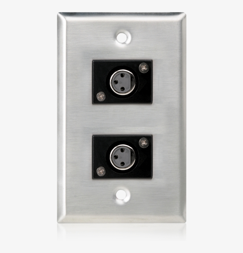 Single Gang Stainless Steel Plate With Female 3 Pin - Xlr Connector, transparent png download