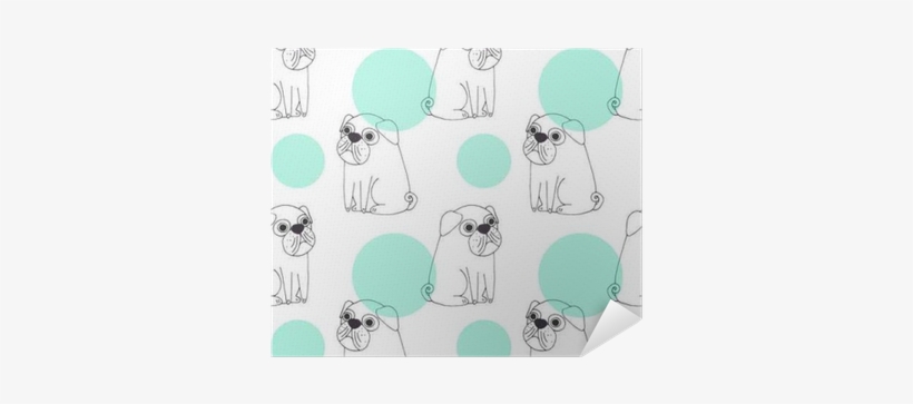 Pug Dog Vector Seamless Pattern, Hand Drawn Sketch - Pug, transparent png download