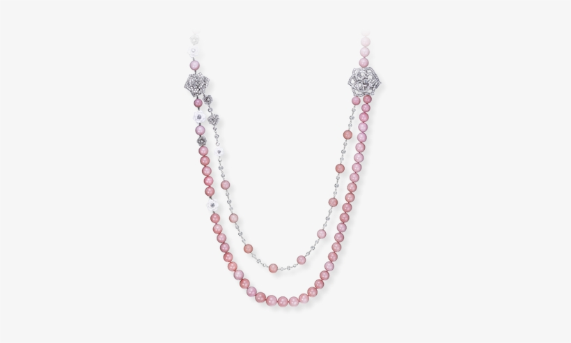 Cadena De Oro Blanco, Diamantes, Calcedonia Y Ópalo - Necklace, transparent png download