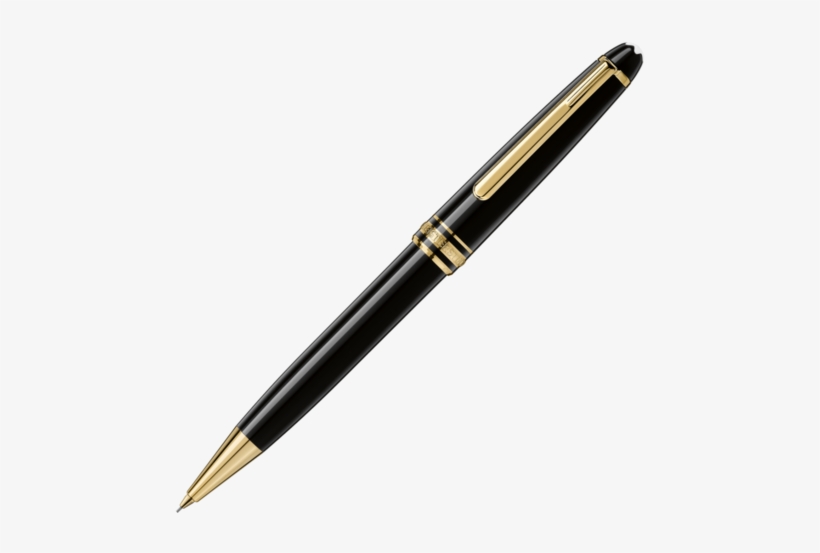 Montblanc Meisterstuck Classique Black Resin Gold Trim - Montblanc Meisterstuck Red Gold Classique Mechanical, transparent png download