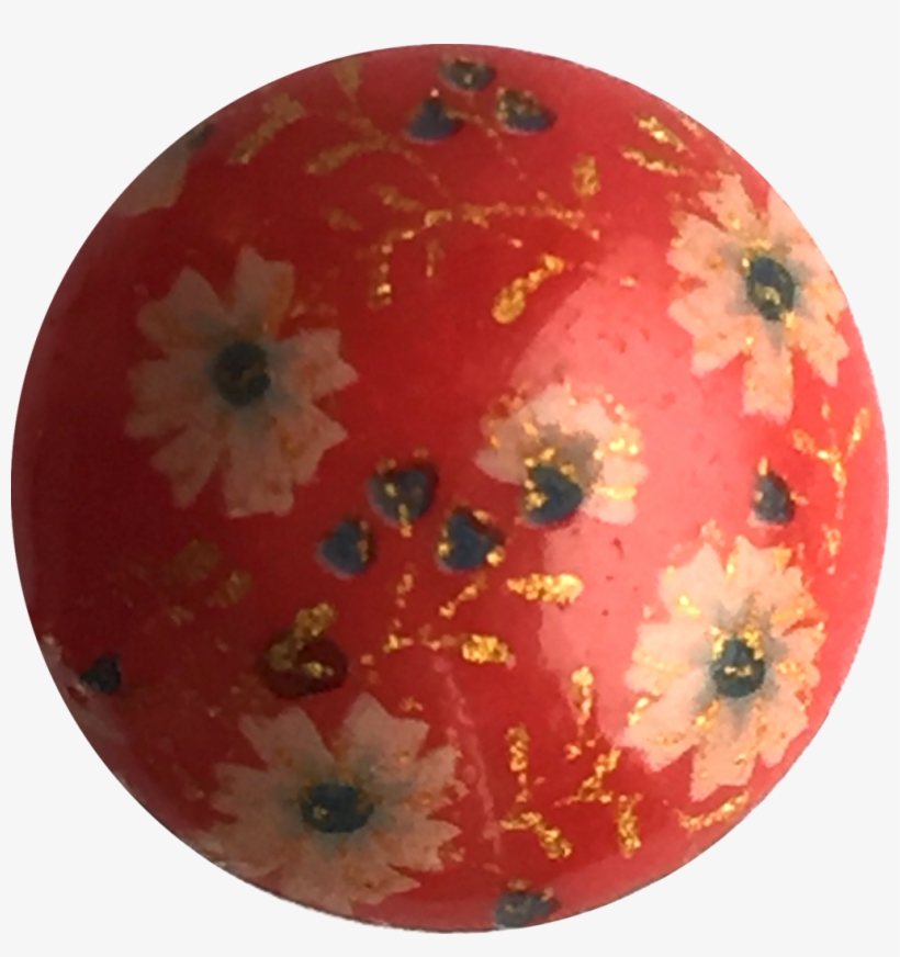 Red With Tiny Flowers Vintage Japanese Button 1/2" - Christmas Ornament, transparent png download