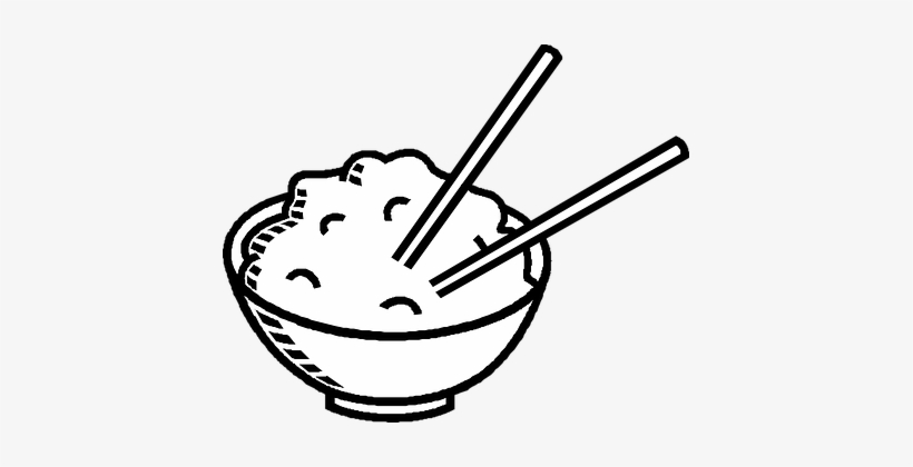 Chopsticks Chinese Food Bowl Rice Chopstic - Rice Clip Art, transparent png download