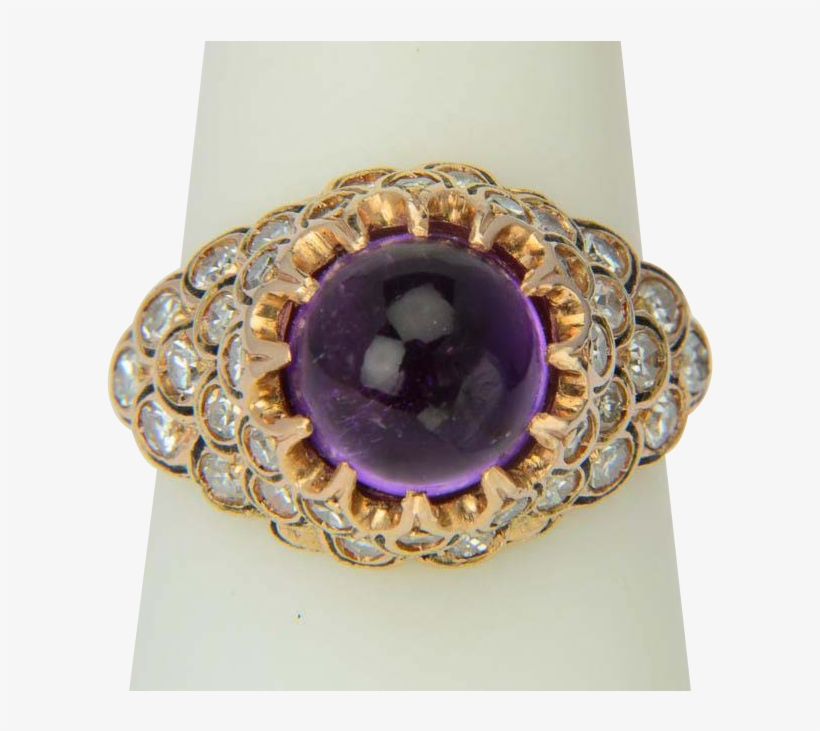 A Deep Purple Cabochon Amethyst Flows From A Top Of - Amethyst, transparent png download