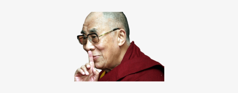 Dalai Lama Finger In Front Of Mouth - Bouddhisme Personnage Important, transparent png download