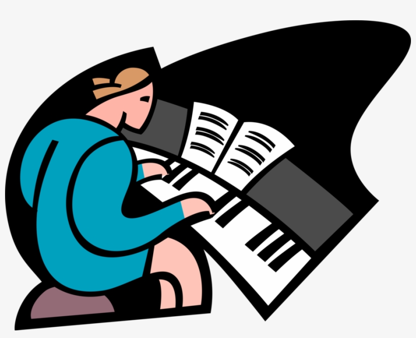 Vector Illustration Of Student Taking Piano Lessons - Rock-a-boogie - Cd, transparent png download