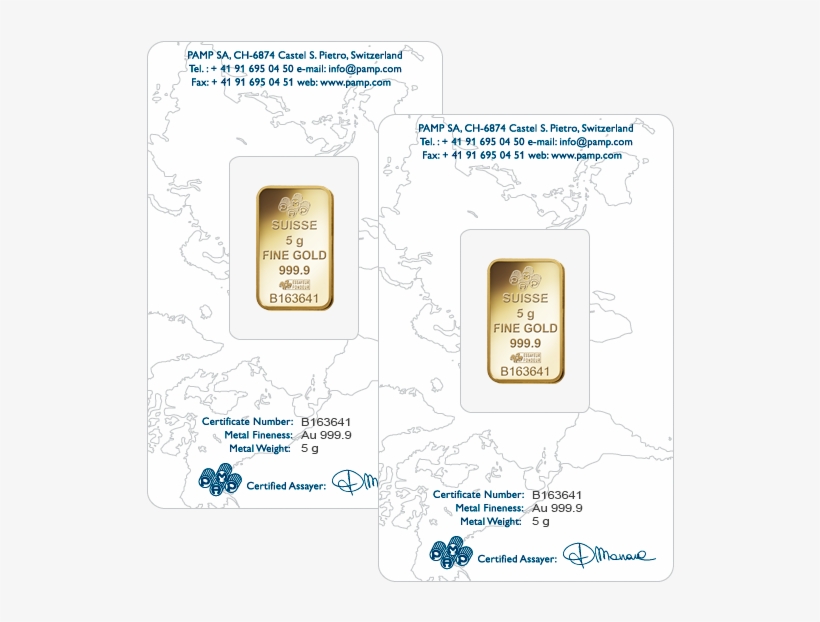 5 Gram Pamp Gold Bars Reverse - Platinum Bar, transparent png download