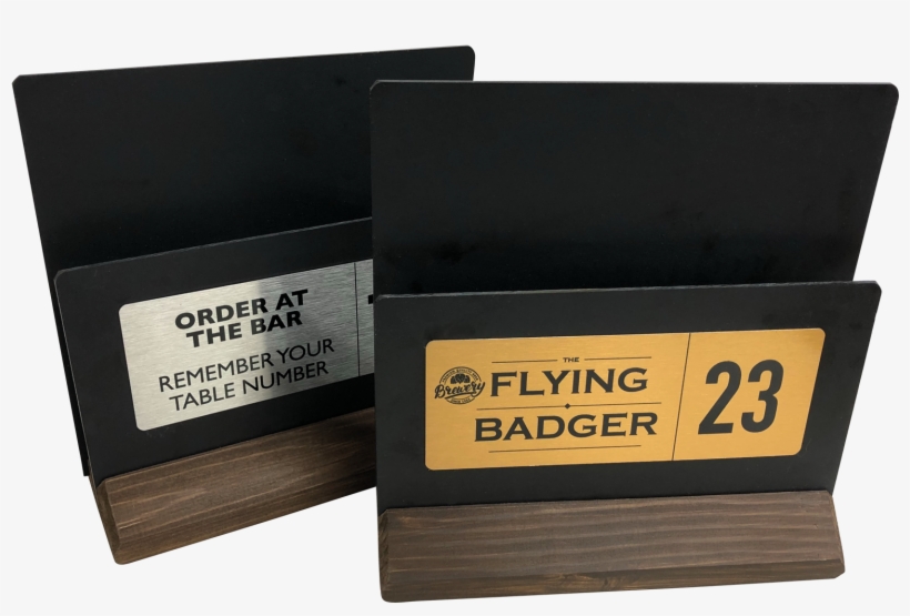 Dark Wood Menu Holder With Gold Or Silver Establishment - Menu, transparent png download