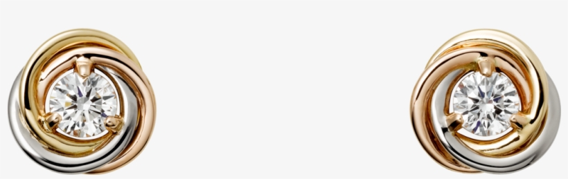 Trinity Earrings, White Gold, Yellow Gold, Pink Gold, - Cartier Trinity 18ct Gold And Diamond Earrings, Gold, transparent png download