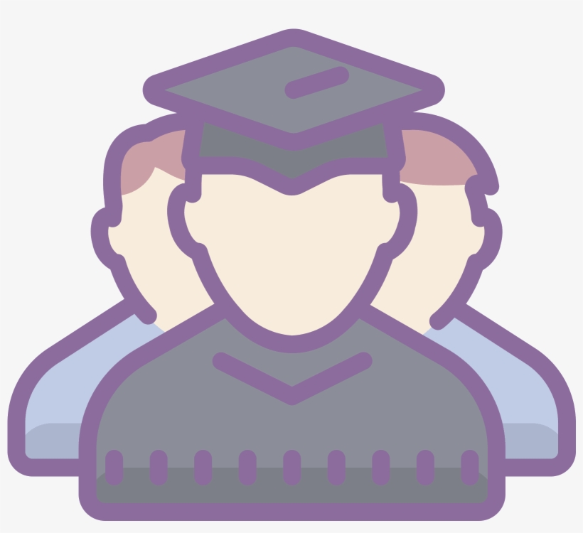 The Outline Of Two People Walking - Students Icon, transparent png download