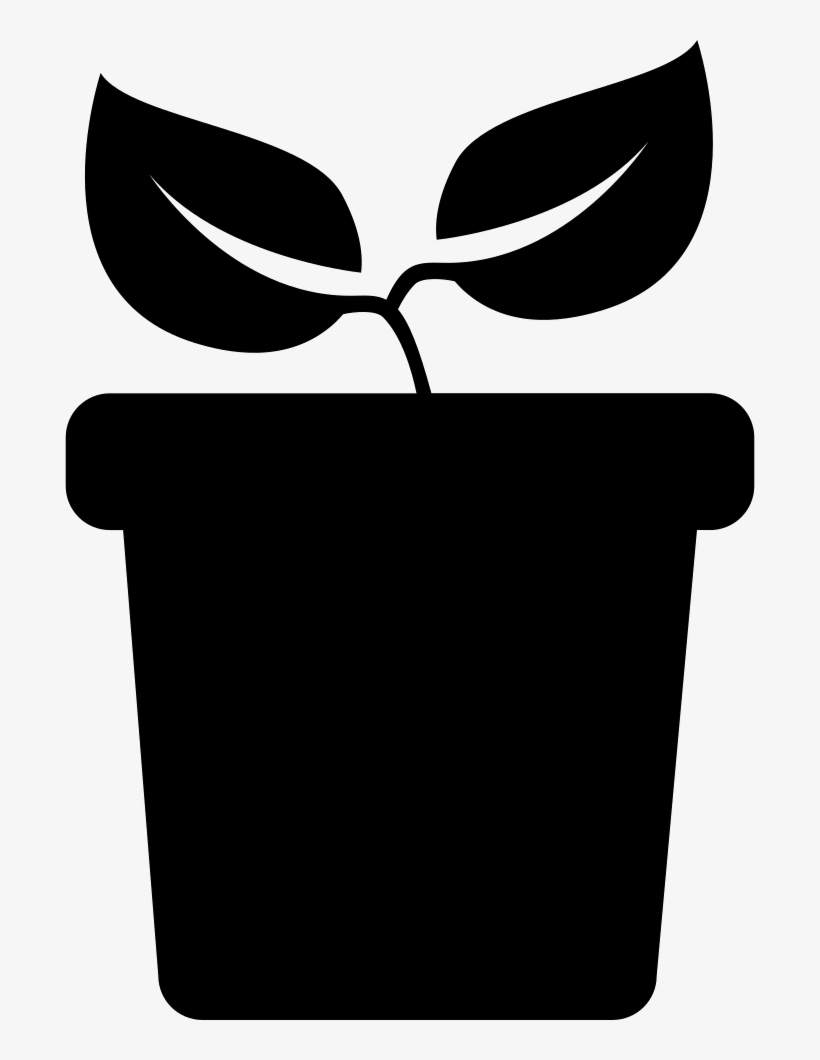 Plant With Two Leaves On A Pot Side View Comments - Icon, transparent png download