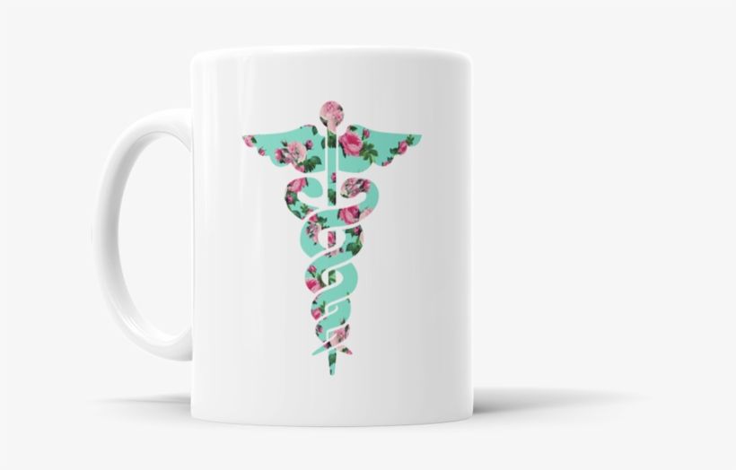 Nurse Floral Silhouette - Coffee Cup, transparent png download