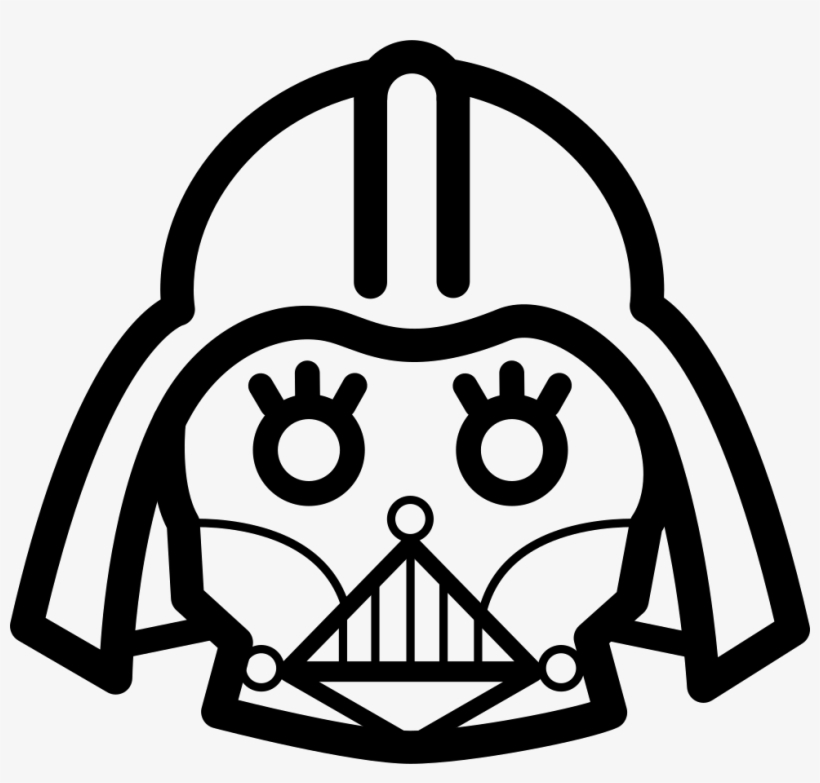 Darth Vader Frontal Head Outline - La Cabeza De Darth Vader, transparent png download