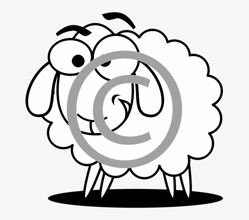 White Sheep - Black And White Clip Art Sheep, transparent png download