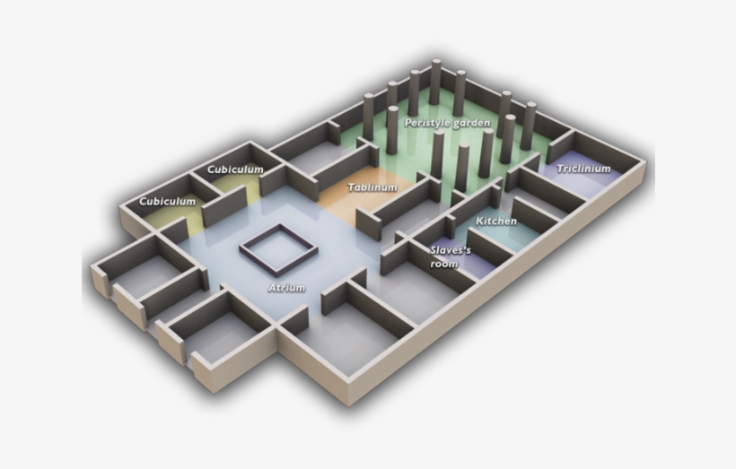 A Graphic House Floor Plan Showing Cubiculum, Atrium, - Roman House Blueprint, transparent png download