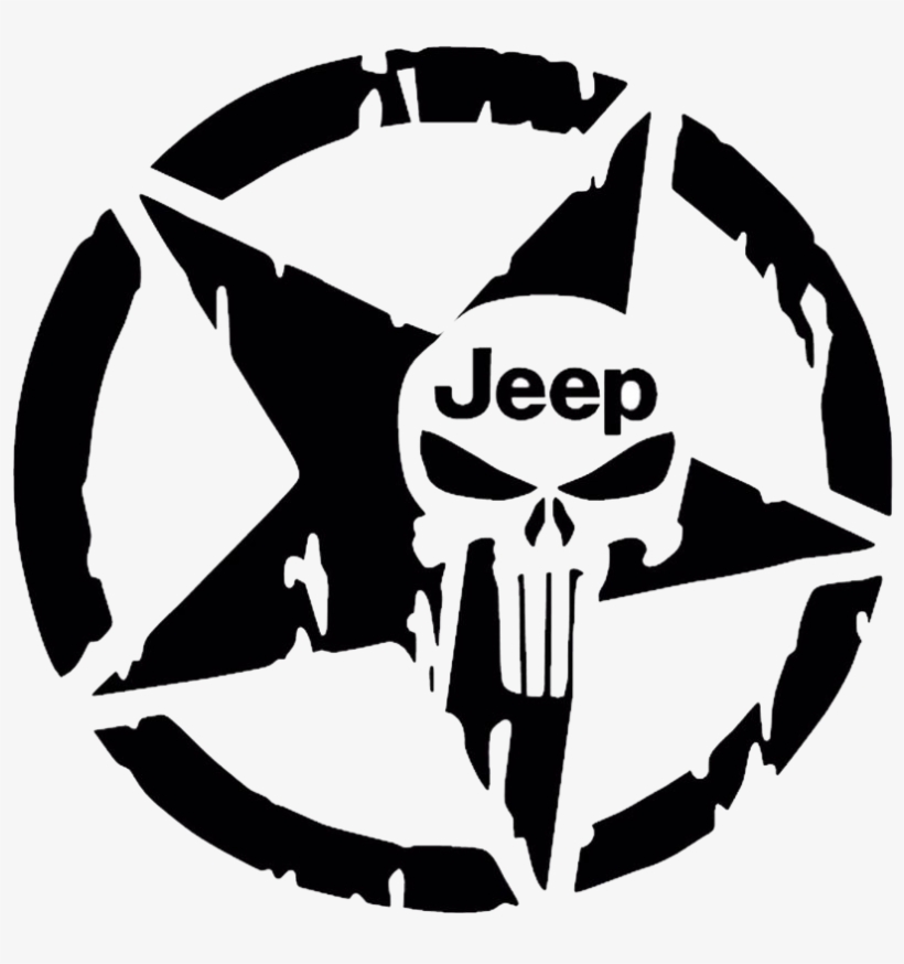 Star Scull Jeep Decal - Punisher Star, transparent png download