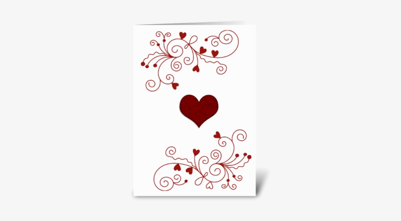 Red Minimalist Heart Greeting Card - Love And Romance Red And White Minimalist Heart Blank, transparent png download