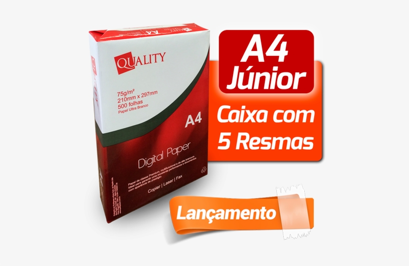Papel A4 Quality Paper Junior - Papel A4 Serrilhado Ao Meio, transparent png download