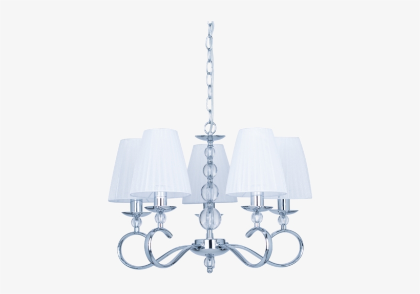 Lampara Serie Alabama Blanco/cromo 5 Luces - Chandelier, transparent png download