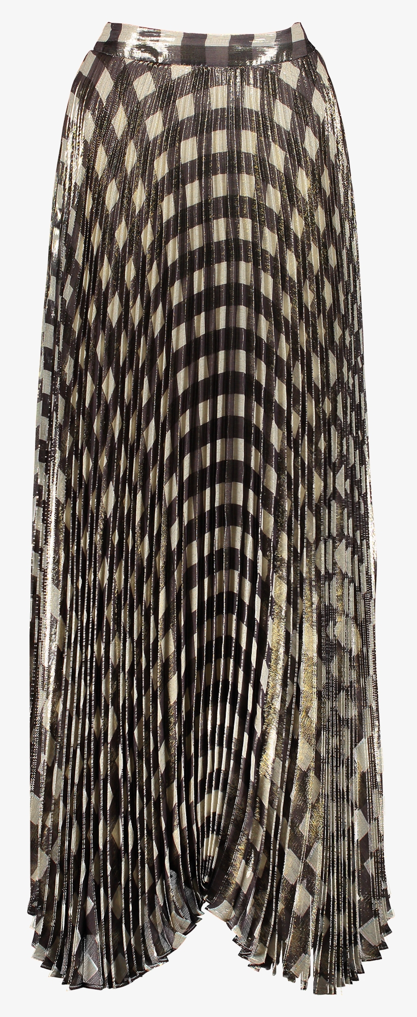 Katz Sunburst Pleated Maxi Skirt Check Plaid Soft White - Skirt, transparent png download