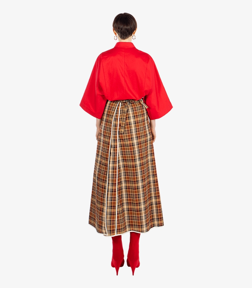 [pre-order] Brown Cotton Plaid Skirt, transparent png download