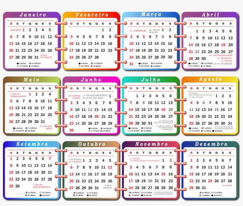 Base Calendã¡rio 2019 Infantil Colorida - Calendário 2019 Com Feriados, transparent png download