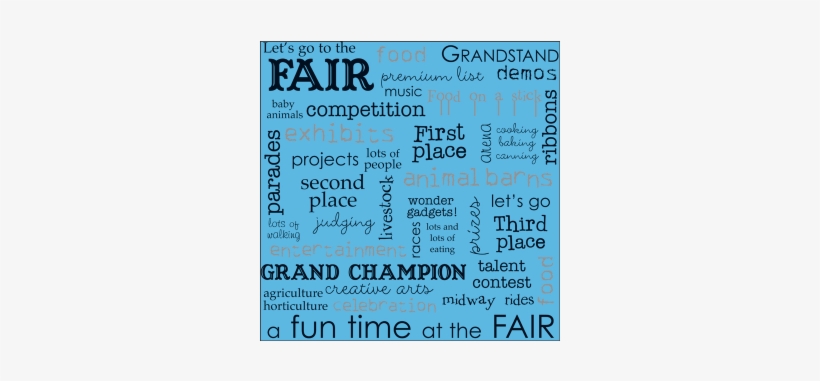 Fair Words Scrapbook Paper-ls240 - State Fair Scrapbook Paper, transparent png download