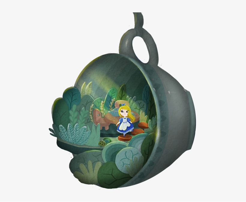 Alice In Mad Tea Party Scene - Illustration, transparent png download