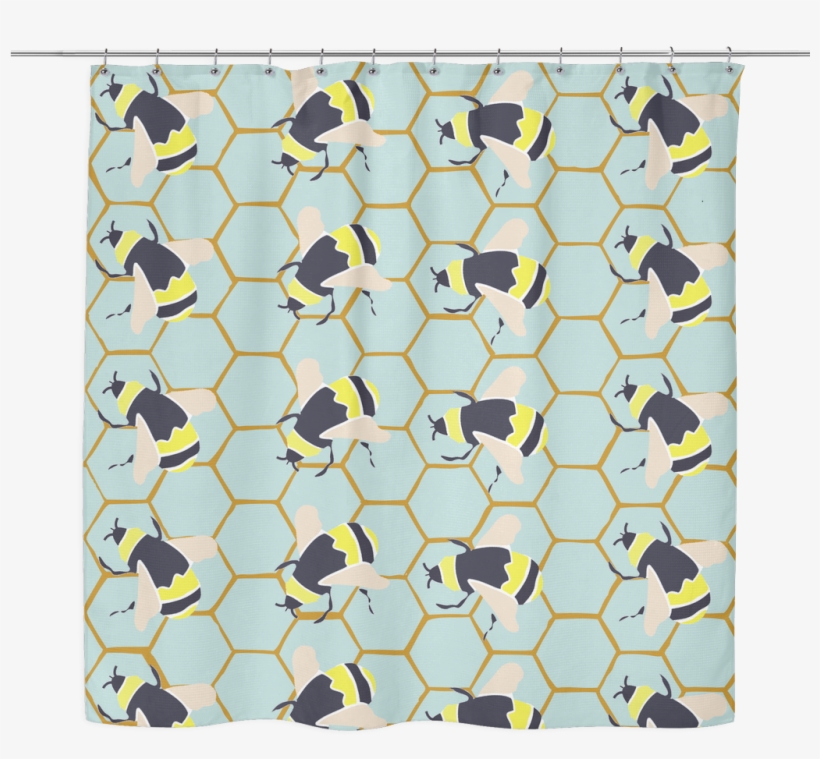 Bee Shower Curtain Plain Ideas Bumble Bee Shower Curtain - Curtain, transparent png download