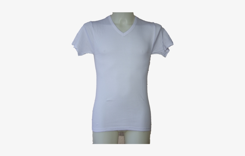 Camiseta Blanca De Cuello En V De Manga Corta - Modelos Co Camisetas Blanca Png, transparent png download