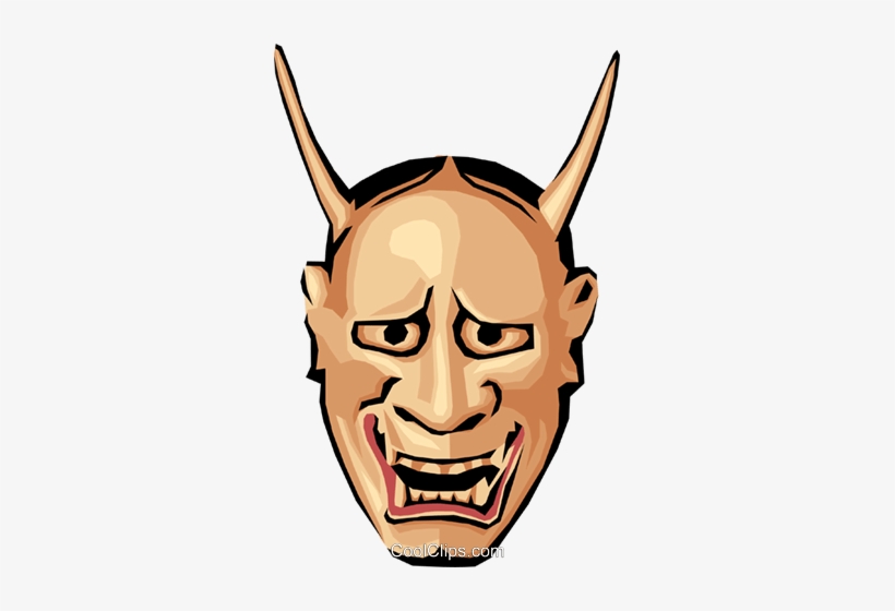 Japanese Mask Royalty Free Vector Clip Art Illustration - Japanese Mask Transparent Png, transparent png download