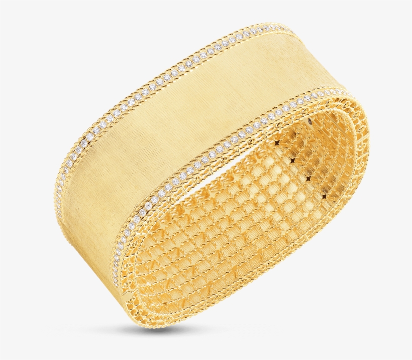 Roberto Coin Bangle With Diamond Edges - Bangle, transparent png download