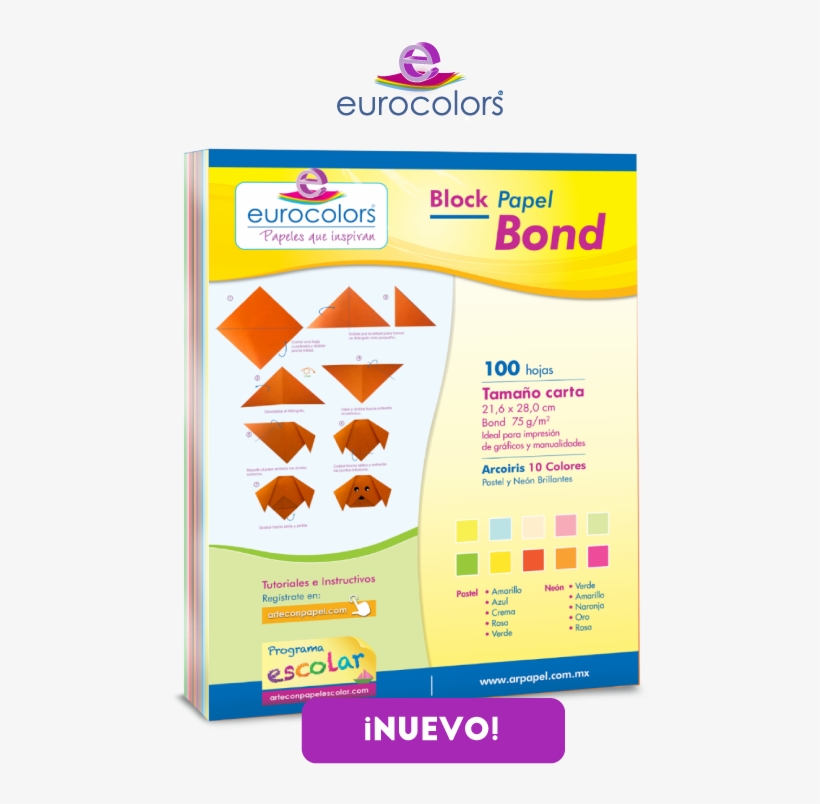 Block Papel Bond Eurocolors - Paper, transparent png download