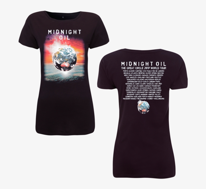 'the Great Circle Globe' 2017 World Tour Ladies Navy - Midnight Oil Essential Oils Great Circle T, transparent png download