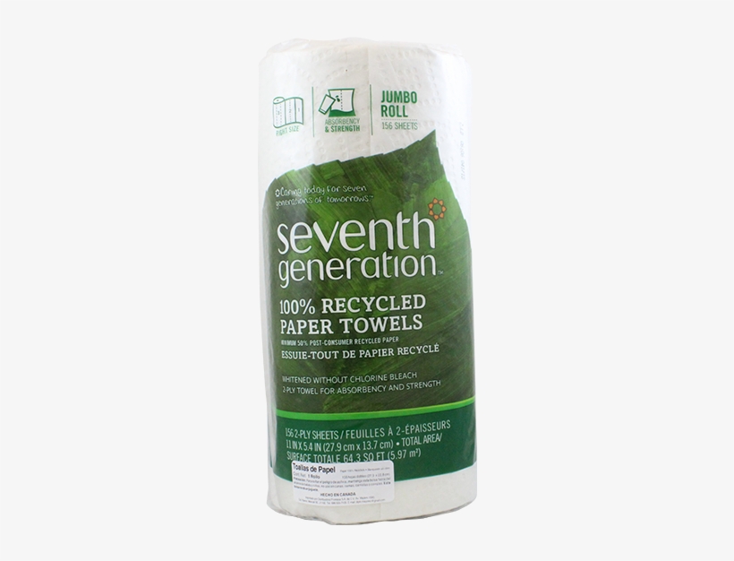 Seventh Generation, Toallas Blancas De Papel Reciclado, - Seventh Generation 100% Recycled Paper Towels, White, transparent png download