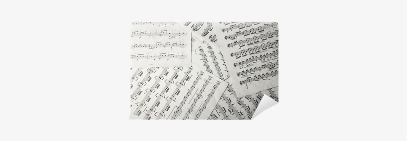 Fotomural Vista De Notas De La Música En Hojas De Papel - Paper, transparent png download