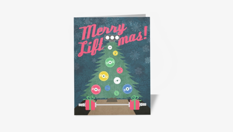Weightlifters Christmas Tree Card - Crossfit Christmas Tree, transparent png download