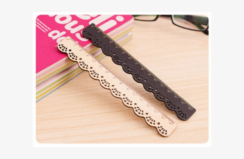 1 Pcs Korea Zakka Kawaii Cute Stationery Lace Brown - Imagens De Regua Fofa, transparent png download