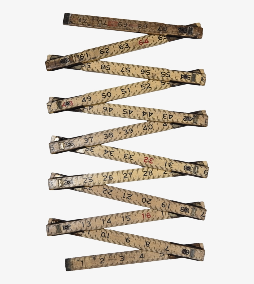 Vintage Wooden Folding Ruler, transparent png download