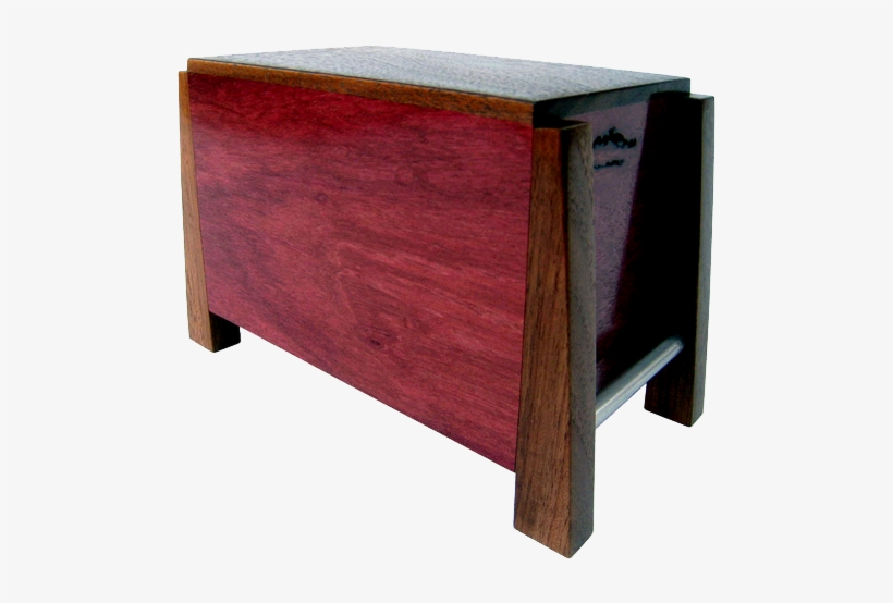 Modern Purple Art And Walnut Urn - Furniture, transparent png download