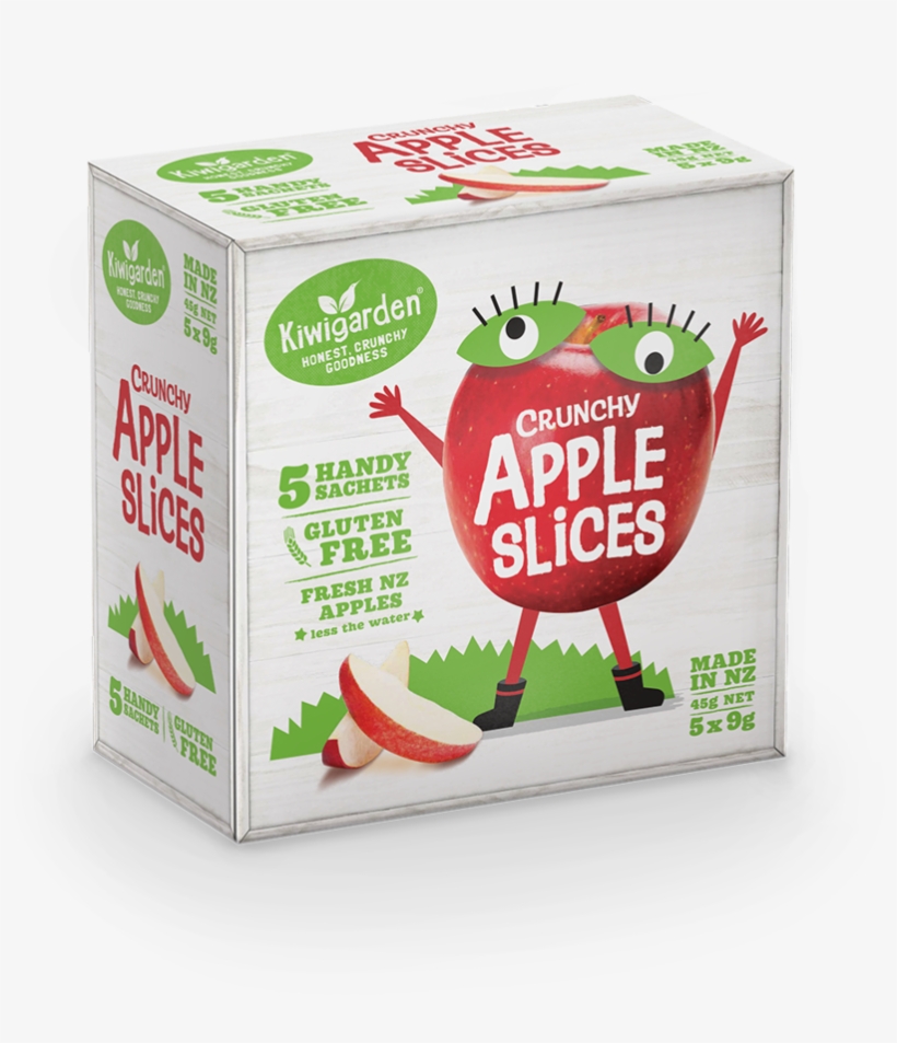 Apple Slices - Kiwigarden Crunchy Apple Slices 5 X 9gm Sachets, transparent png download
