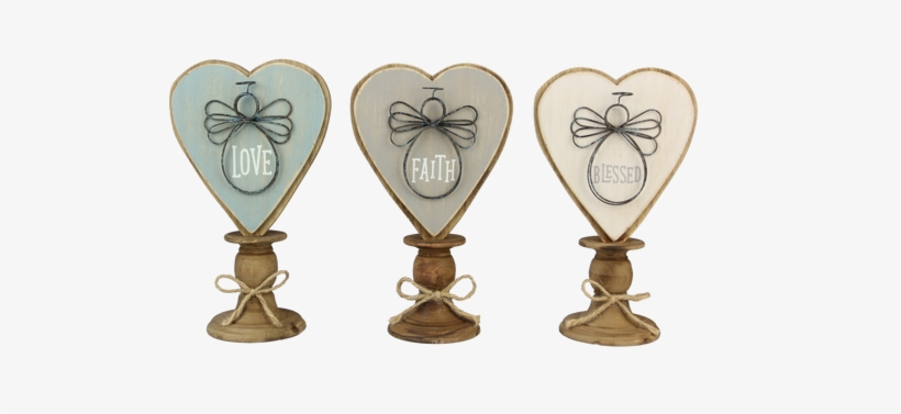 Picture Of Wood Heart Angel - Wood, transparent png download