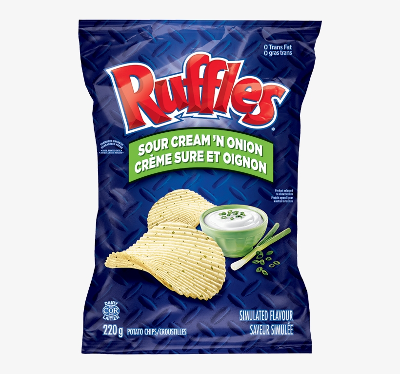 Ruffles® Sour Cream 'n Onion - Ruffles Sour Cream & Onion Potato Chips, transparent png download