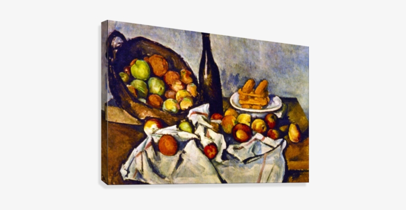 Apple Basket By Cezanne Canvas Print - Paul Cezanne Still Life With Basket Of Apples C 1893, transparent png download