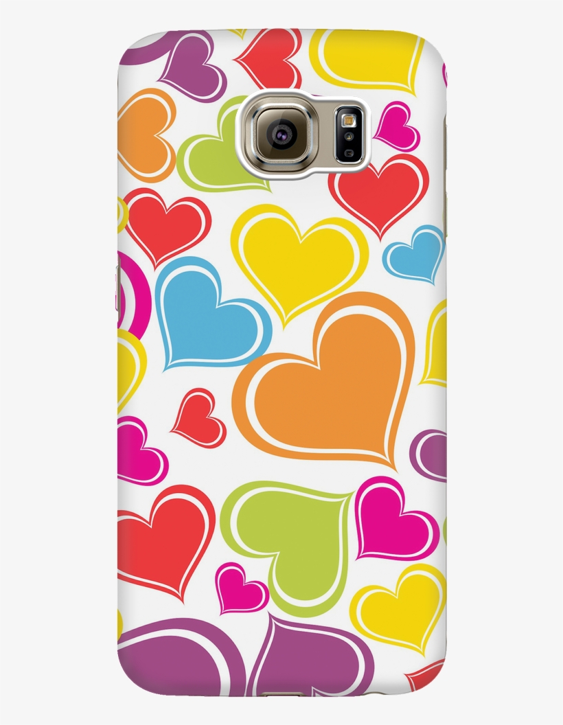 Cute Rainbow Hearts Phone Case - Paper, transparent png download
